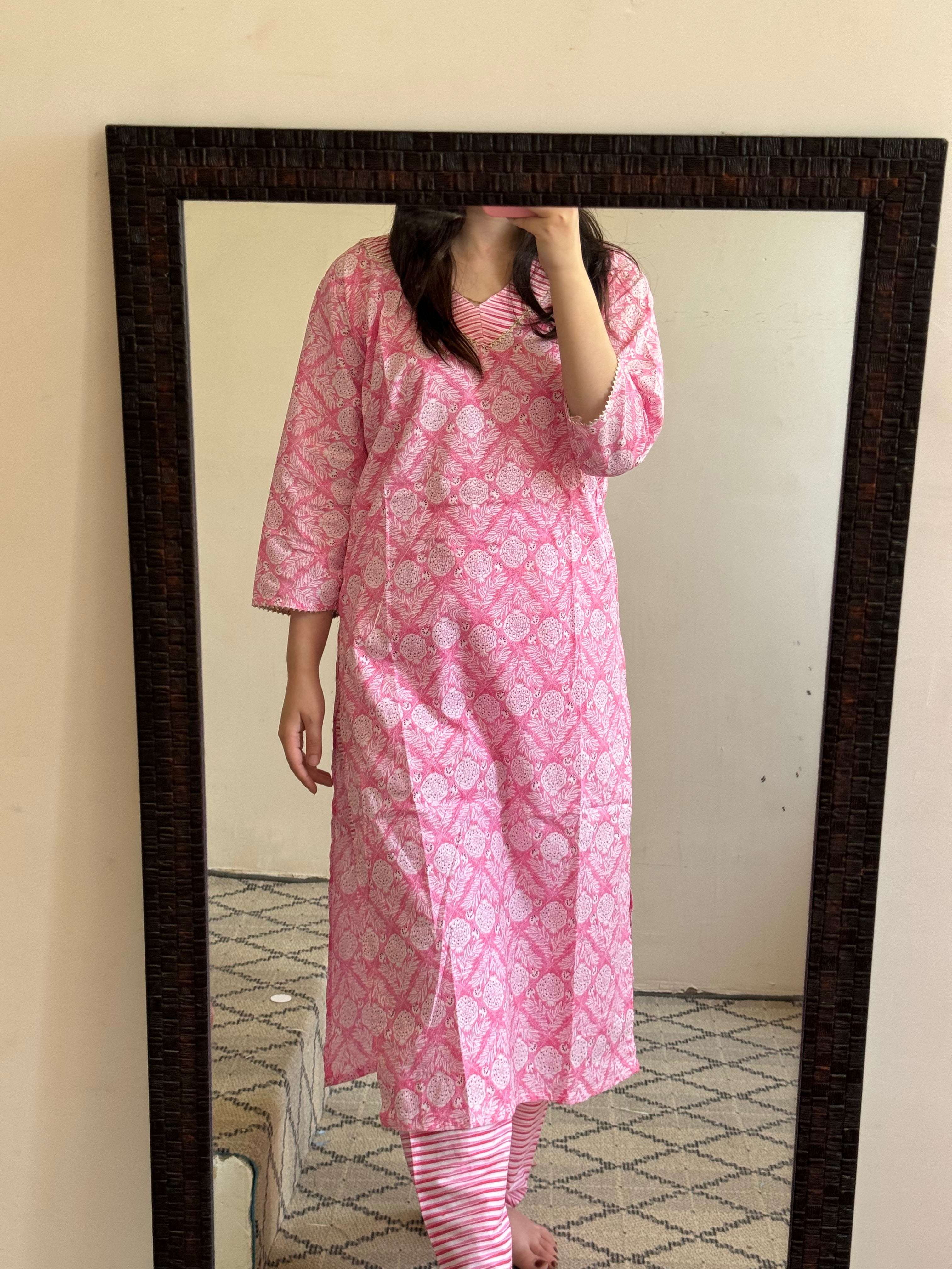 Pink kurti set