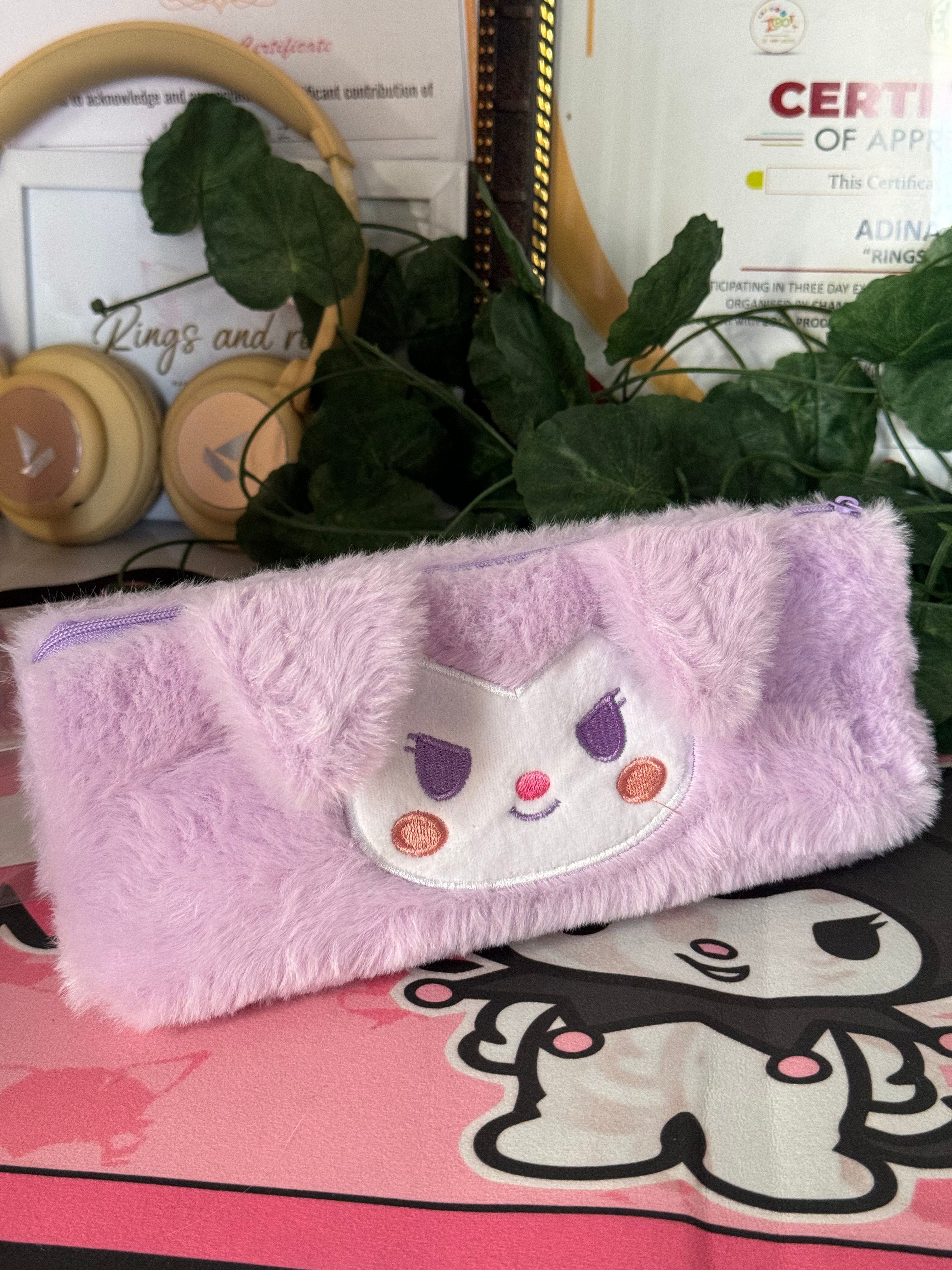 Kuromi fur pouch