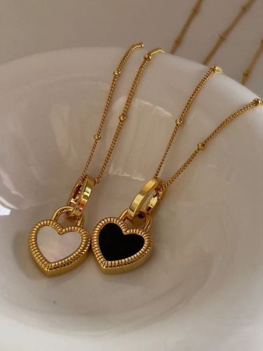 Reversible heart necklace