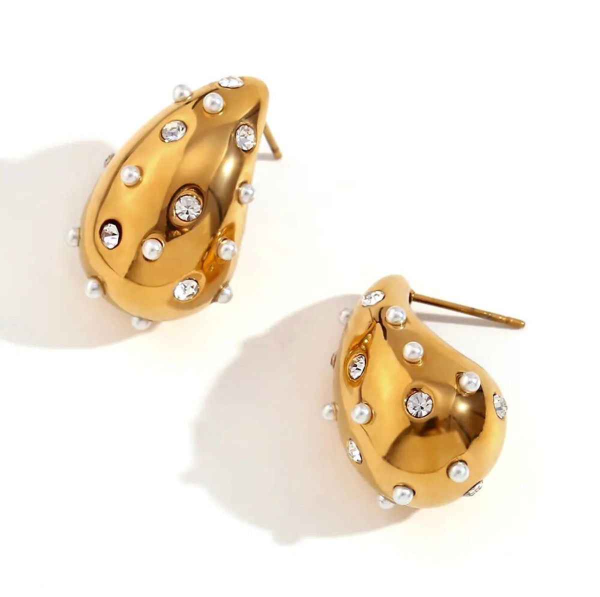 Studded drop earrings